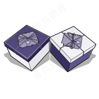 紫色白色高端礼品盒七夕情人节礼