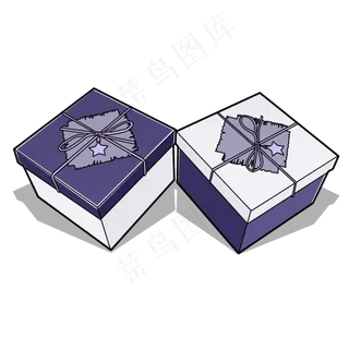 紫色白色高端礼品盒七夕情人节礼