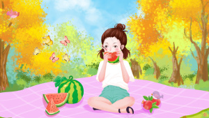 二十四节气小暑夏季绿色吃西瓜