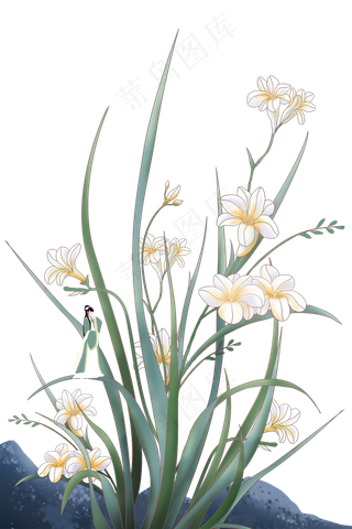 古风二十四节气大寒,免抠元素