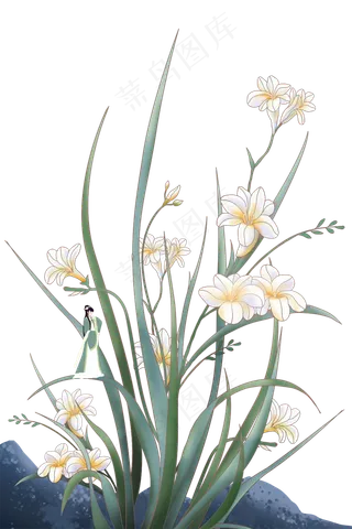 古风二十四节气大寒,免抠元素