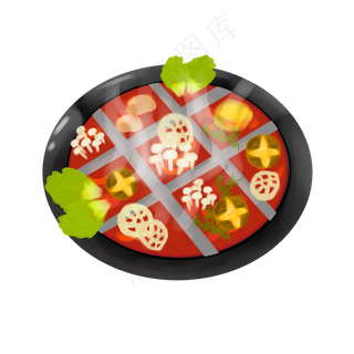 手绘卡通热腾腾的食物,免抠元素