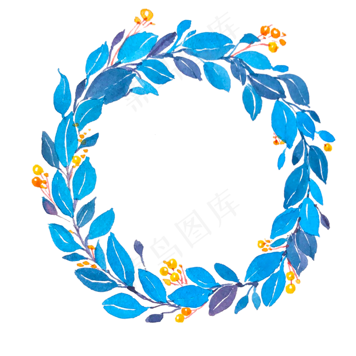 蓝色叶子花环