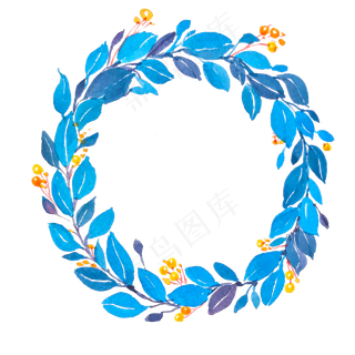 蓝色叶子花环