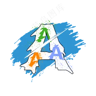 创意涂鸦白色psd字母A