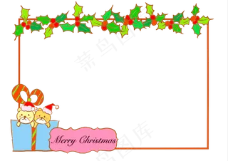 手绘圣诞节藤蔓边框
