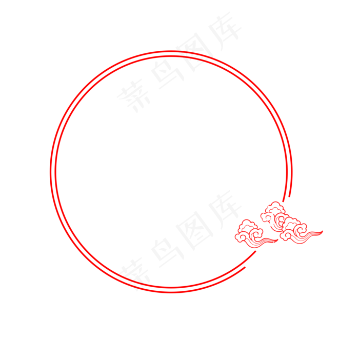 手绘红色中国风线条边框,免抠元素(2000X2000(DPI:300))psd模版下载