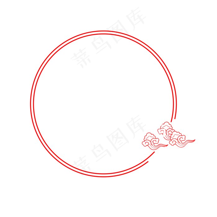 手绘红色中国风线条边框,免抠元素(2000X2000(DPI:300))psd模版下载