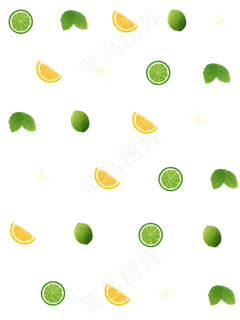 色彩印花柠檬装饰图