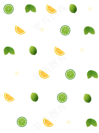 色彩印花柠檬装饰图