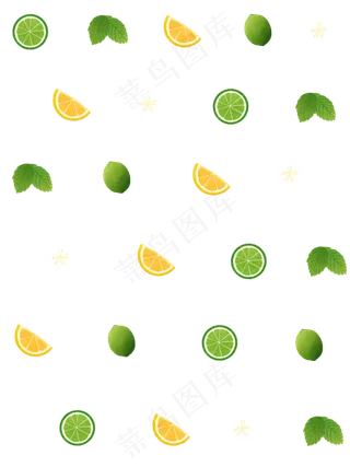 色彩印花柠檬装饰图