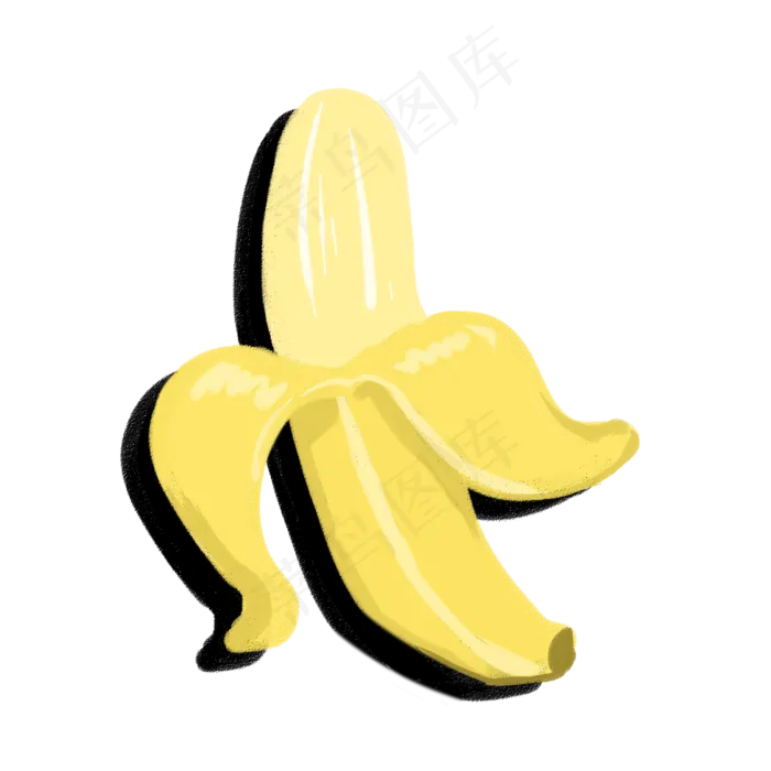 剥皮的水果香蕉站立(2000X2000(DPI:72))psd模版下载