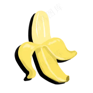 剥皮的水果香蕉站立