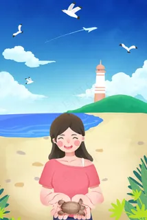 夏天沙滩夏日夏景 夏天沙滩夏日夏景