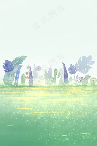 惊蛰绿色植物psd分层banner