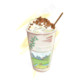 仿真写实类冷饮水彩