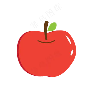卡通手绘矢量红苹果,免抠元素
