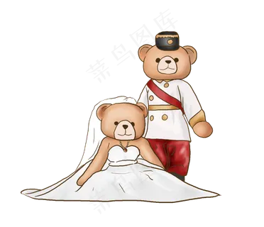 520手绘一对情侣熊