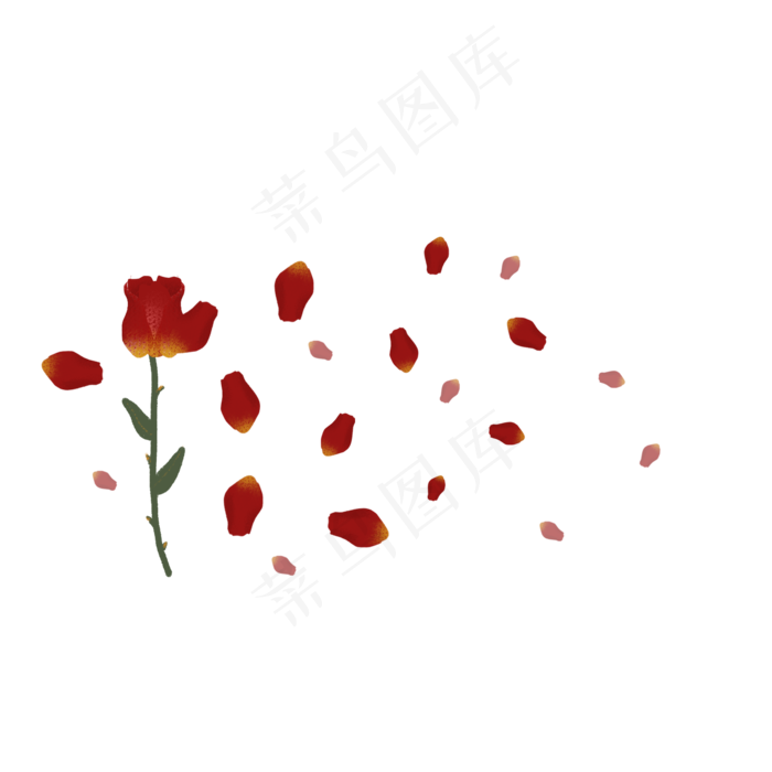 手绘玫瑰花瓣png素材