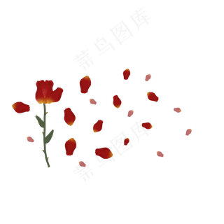 手绘玫瑰花瓣png素材