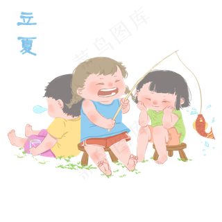 手绘中国风24节气系列立夏