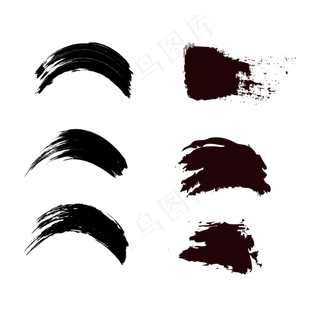 矢量黑色毛笔水墨笔画 矢量黑色毛笔水墨笔画