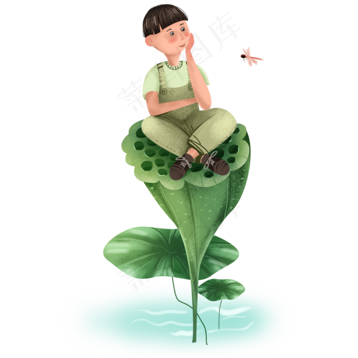 暑假夏日夏季荷叶