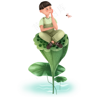暑假夏日夏季荷叶