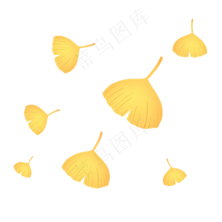 金色秋天浪漫飘舞银杏叶