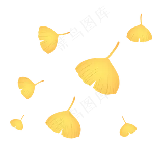 金色秋天浪漫飘舞银杏叶