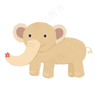 卡其色可爱小象玩具