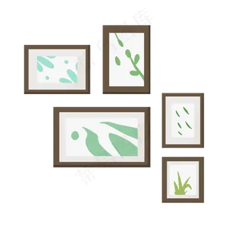 一组绿色的镜框