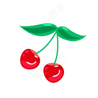 矢量卡通可爱樱桃