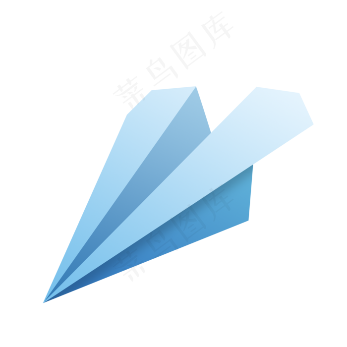蓝色折叠纸飞机图片,免抠元素