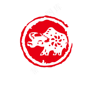 中国风红色十二生肖印章矢量可商