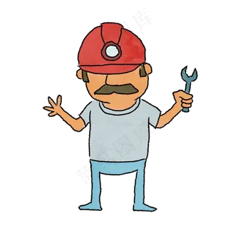 卡通修理工人矢量素材