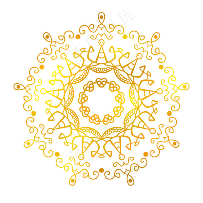 圆形金色镂空花纹