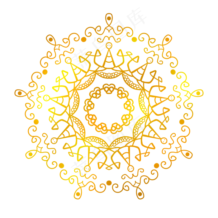 圆形金色镂空花纹(2000*2000px 72 dpi )psd模版下载