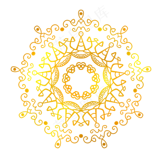 圆形金色镂空花纹