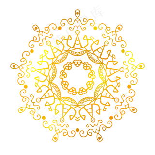 圆形金色镂空花纹