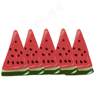 切开的五块西瓜水果