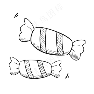 甜蜜小清新六一儿童节手绘糖果,免抠元素