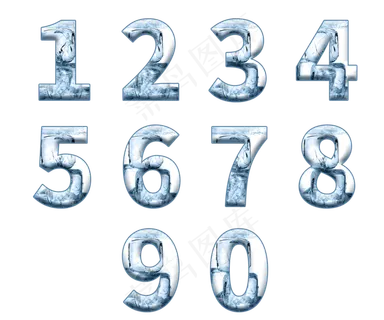 冰块阿拉伯数字艺术字
