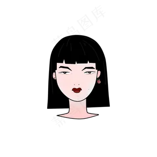 东方波波头少女可爱气质头像樱桃