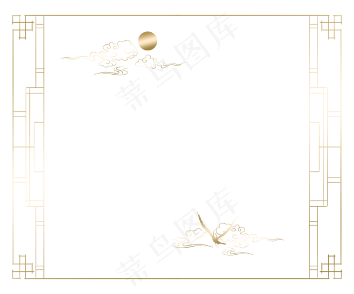 中国风边框古风云彩(3543X2953(DPI:300))psd模版下载