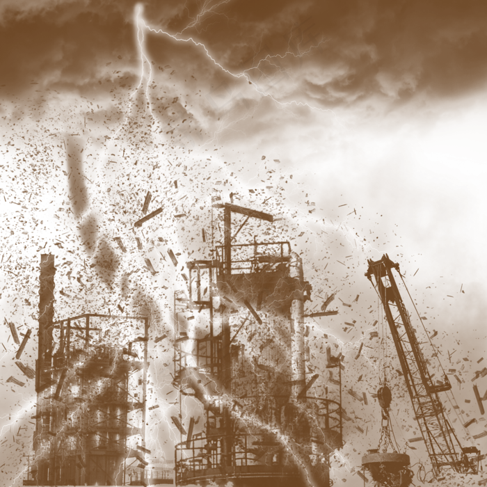 地震天空雷电灾难乌云效果素材,免抠元素