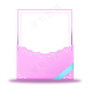 情人节粉色镂空花纹贺卡