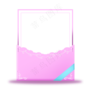 情人节粉色镂空花纹贺卡