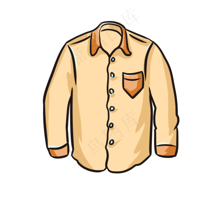 男士黄色上衣插画