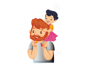 父亲节可爱的父女人物